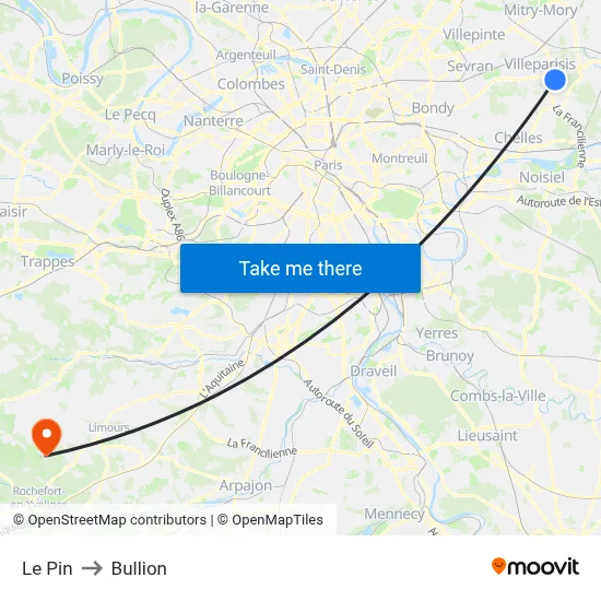 Le Pin to Bullion map