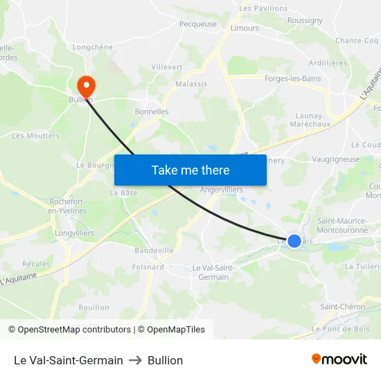 Le Val-Saint-Germain to Bullion map