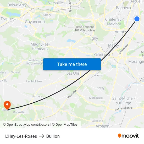 L'Hay-Les-Roses to Bullion map
