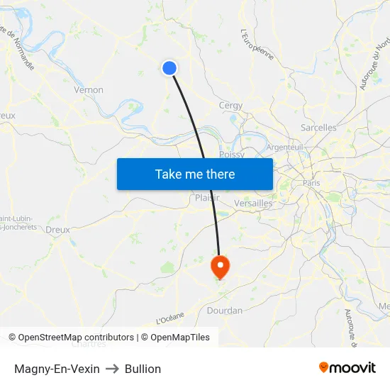 Magny-En-Vexin to Bullion map