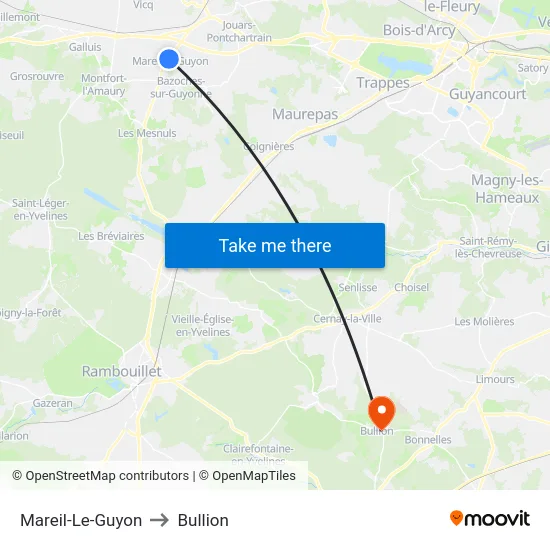 Mareil-Le-Guyon to Bullion map