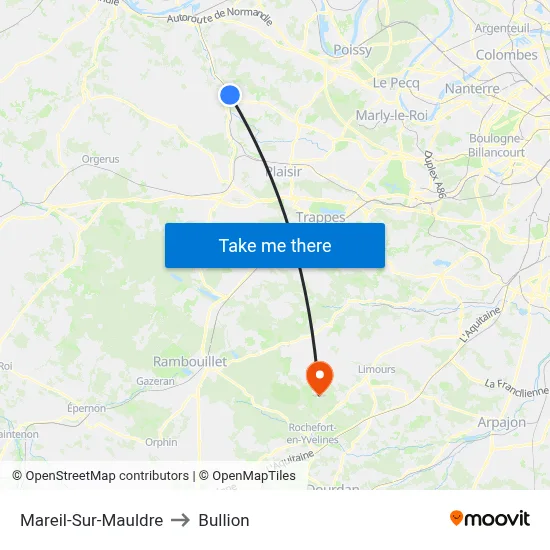 Mareil-Sur-Mauldre to Bullion map