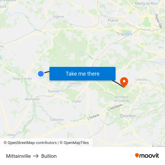 Mittainville to Bullion map