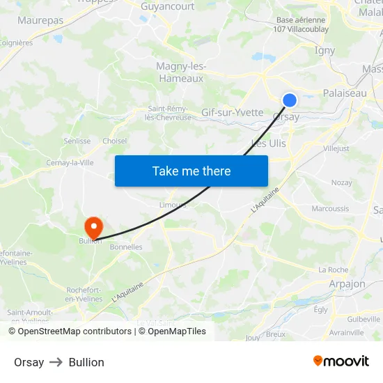 Orsay to Bullion map