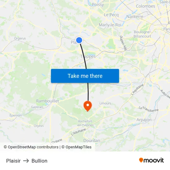 Plaisir to Bullion map