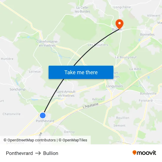 Ponthevrard to Bullion map