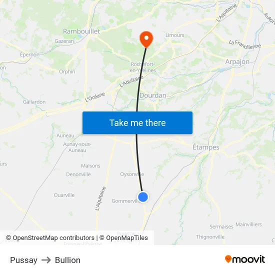 Pussay to Bullion map