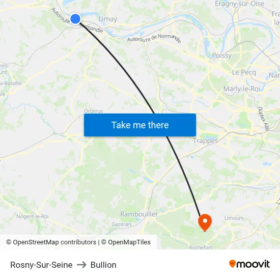 Rosny-Sur-Seine to Bullion map