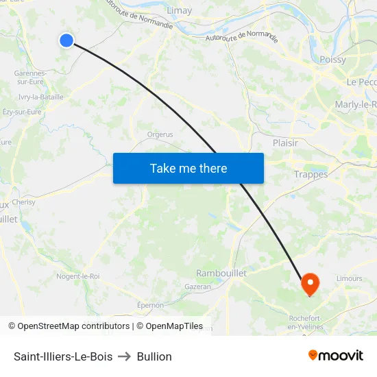 Saint-Illiers-Le-Bois to Bullion map