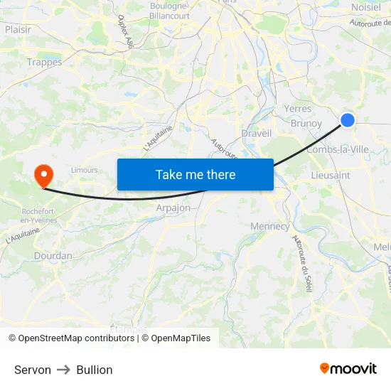 Servon to Bullion map