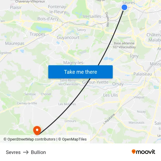 Sevres to Bullion map
