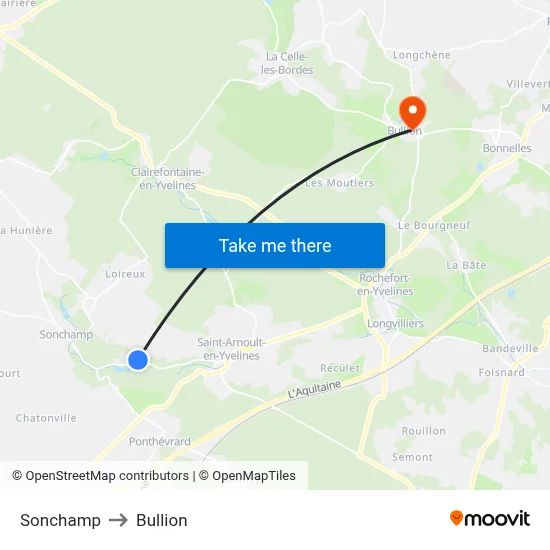 Sonchamp to Bullion map