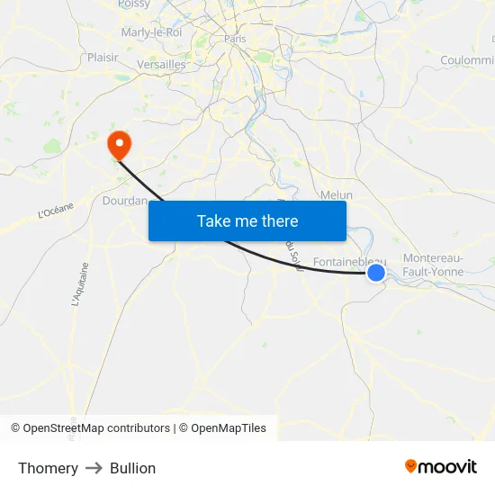 Thomery to Bullion map