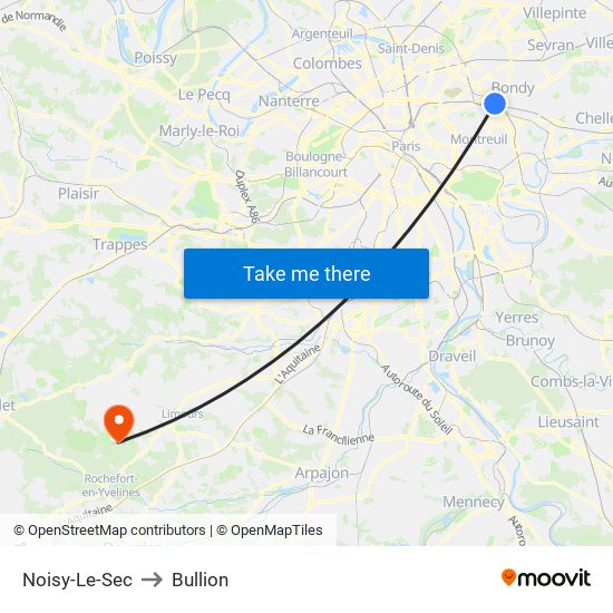 Noisy-Le-Sec to Bullion map