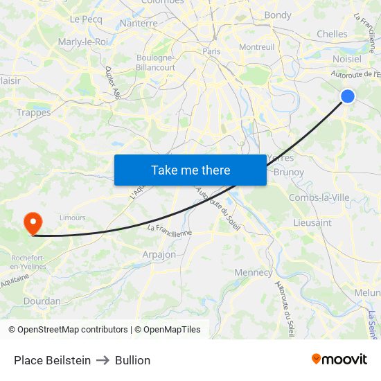 Place Beilstein to Bullion map