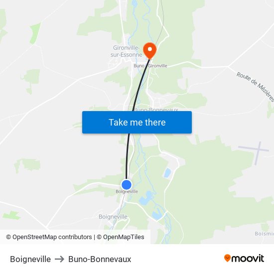 Boigneville to Buno-Bonnevaux map