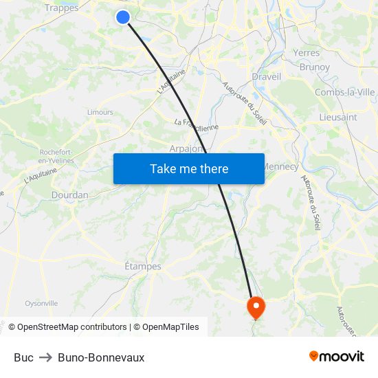 Buc to Buno-Bonnevaux map