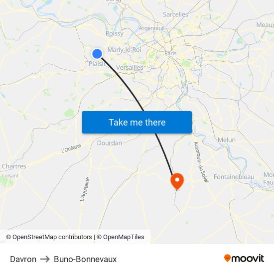 Davron to Buno-Bonnevaux map