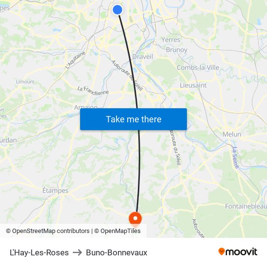L'Hay-Les-Roses to Buno-Bonnevaux map