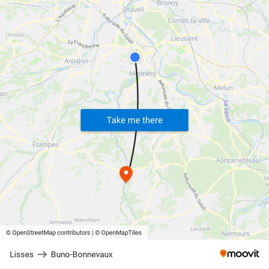 Lisses to Buno-Bonnevaux map