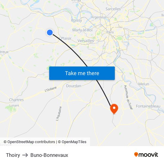 Thoiry to Buno-Bonnevaux map