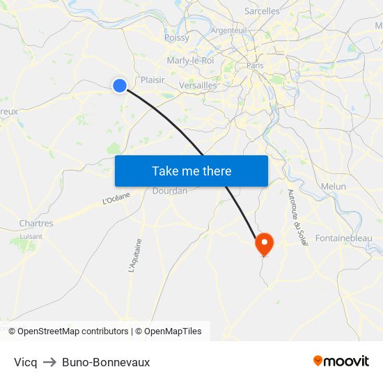Vicq to Buno-Bonnevaux map