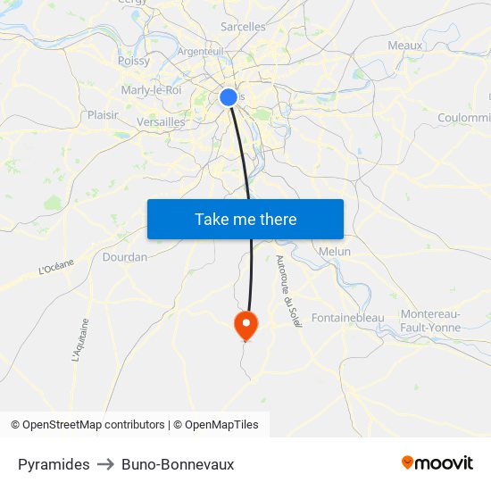 Pyramides to Buno-Bonnevaux map