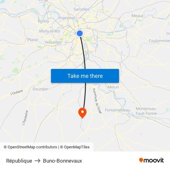 République to Buno-Bonnevaux map