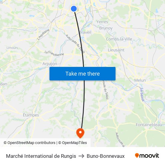 Marché International de Rungis to Buno-Bonnevaux map