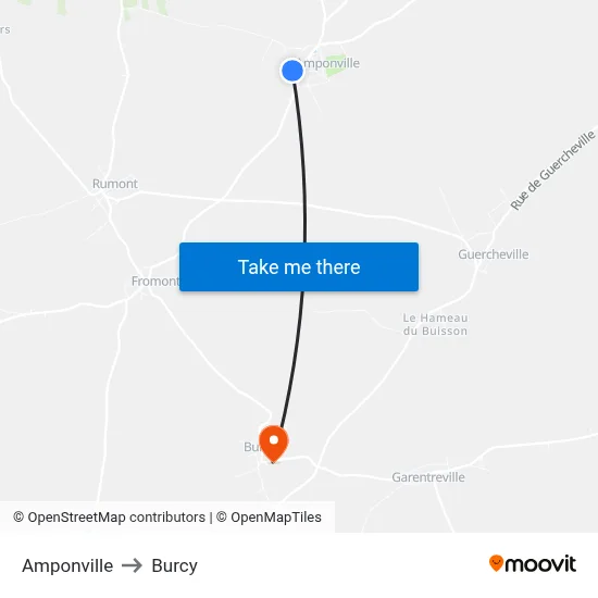 Amponville to Burcy map