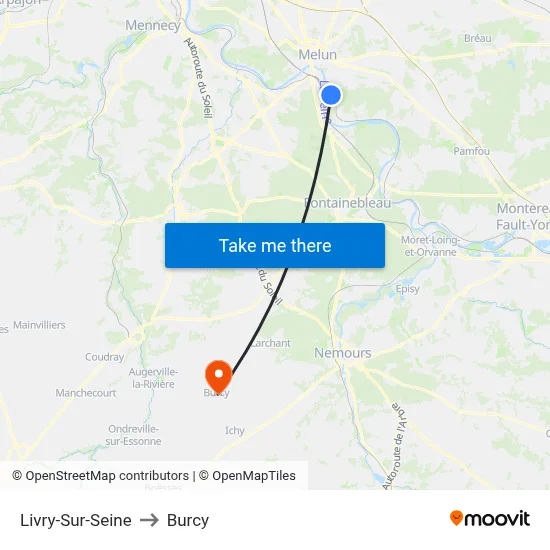 Livry-Sur-Seine to Burcy map