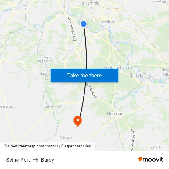 Seine-Port to Burcy map