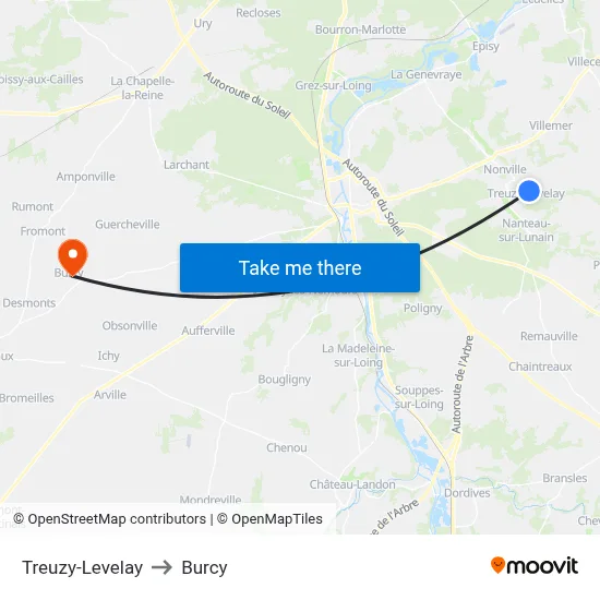 Treuzy-Levelay to Burcy map