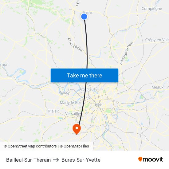 Bailleul-Sur-Therain to Bures-Sur-Yvette map