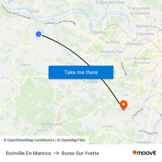 Boinville-En-Mantois to Bures-Sur-Yvette map