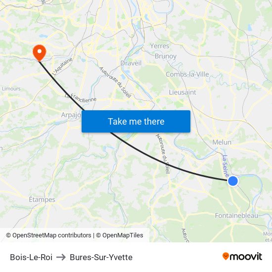 Bois-Le-Roi to Bures-Sur-Yvette map