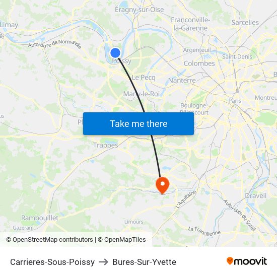 Carrieres-Sous-Poissy to Bures-Sur-Yvette map