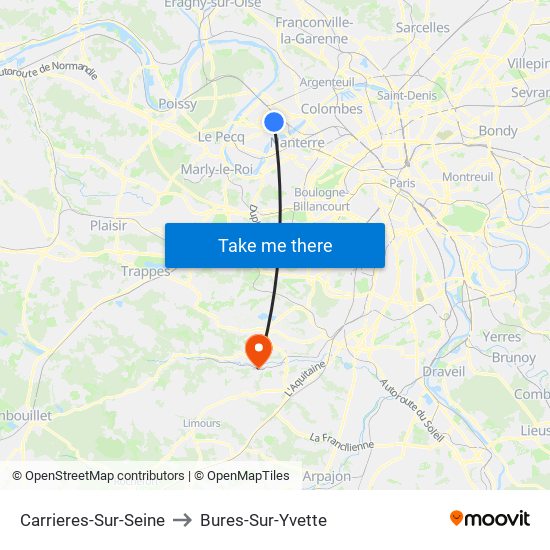 Carrieres-Sur-Seine to Bures-Sur-Yvette map