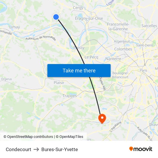 Condecourt to Bures-Sur-Yvette map