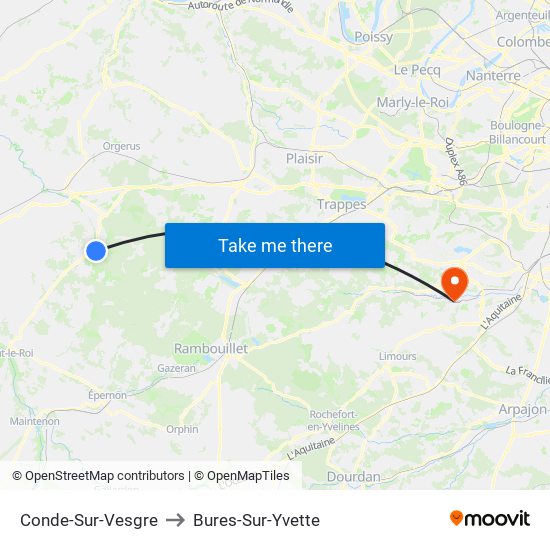 Conde-Sur-Vesgre to Bures-Sur-Yvette map