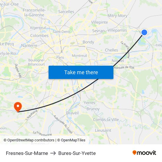 Fresnes-Sur-Marne to Bures-Sur-Yvette map