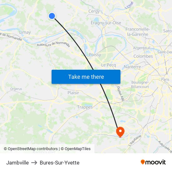 Jambville to Bures-Sur-Yvette map