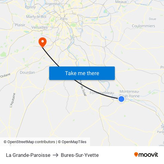 La Grande-Paroisse to Bures-Sur-Yvette map