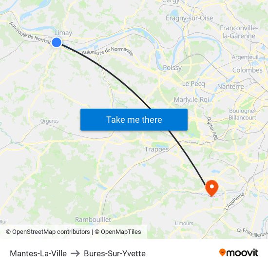 Mantes-La-Ville to Bures-Sur-Yvette map