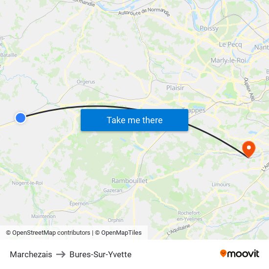 Marchezais to Bures-Sur-Yvette map