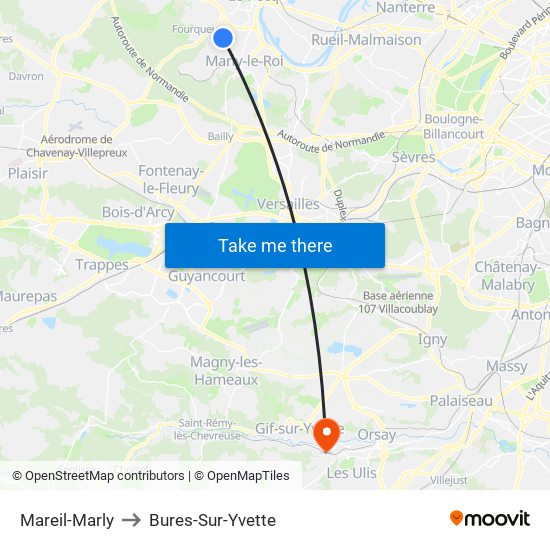 Mareil-Marly to Bures-Sur-Yvette map