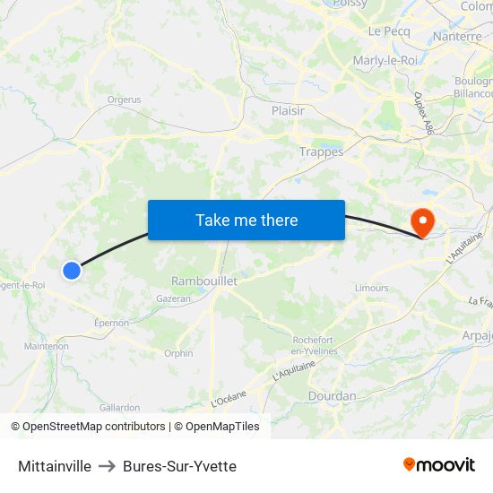 Mittainville to Bures-Sur-Yvette map