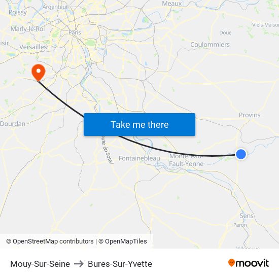 Mouy-Sur-Seine to Bures-Sur-Yvette map