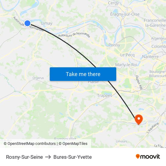 Rosny-Sur-Seine to Bures-Sur-Yvette map
