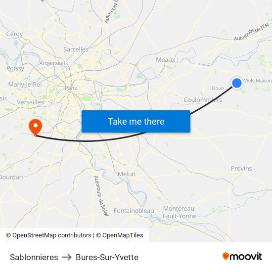 Sablonnieres to Bures-Sur-Yvette map